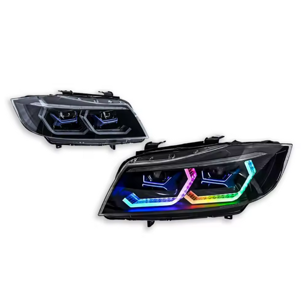 TYPY LED DRL Lightbar Projector Headlights BMW 3 Series 2005-2012 E90 RGB LHD (For factory Halogen only)