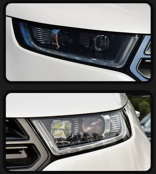TYPY LED DRL Lightbar Projector Headlights Ford Edge 2015-2019 LHD