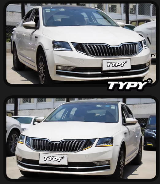 TYPY LED DRL Lightbar Projector Headlights Skoda Octavia Headlights 2018-2021 LHD