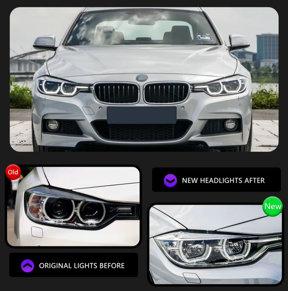 TYPY LED DRL Lightbar Projector Headlights BMW 3 Series F30 Headlight 2012-2019 LHD