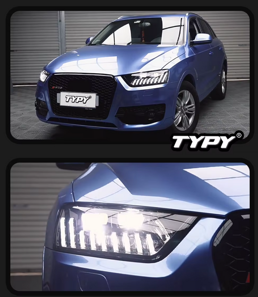 TYPY LED DRL Lightbar Projector Headlights Audi Q3 2013-2018 LHD
