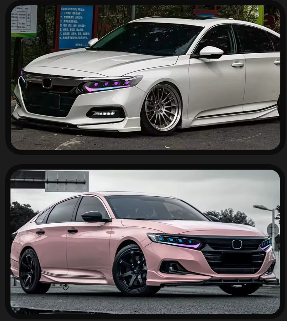 TYPY LED DRL Lightbar Projector Headlights Honda Accord RGB 2018-2022 LHD