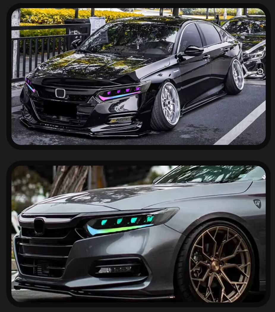 TYPY LED DRL Lightbar Projector Headlights Honda Accord RGB 2018-2022 LHD