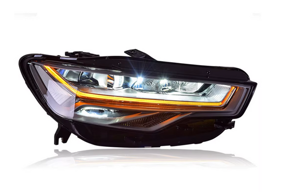 TYPY LED DRL Lightbar Projector Headlights Audi A6 C7 2012-2018 A6L XENON NO AFS LHD