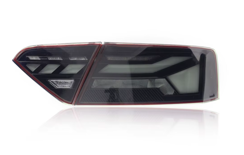 TYPY LED DRL BMW Audi A5 2008-2011 + 2013-2016 Taillights Lightbar Dynamic Sequential Rear Lights Tail Lamps Smoke Black / Red LHD