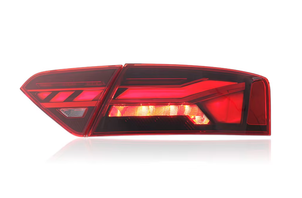 TYPY LED DRL BMW Audi A5 2008-2011 + 2013-2016 Taillights Lightbar Dynamic Sequential Rear Lights Tail Lamps Smoke Black / Red LHD