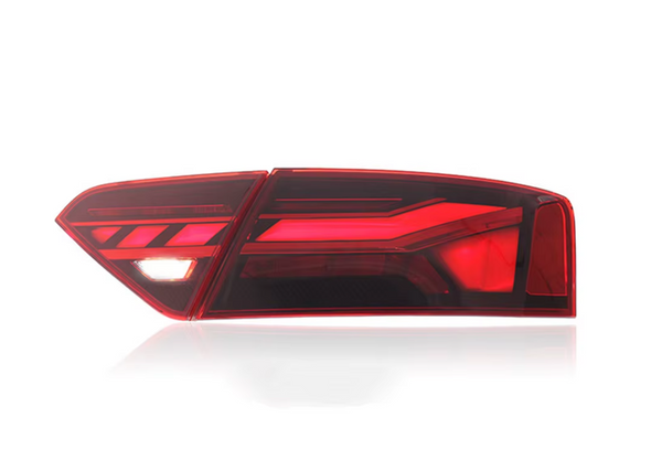 TYPY LED DRL BMW Audi A5 2008-2011 + 2013-2016 Taillights Lightbar Dynamic Sequential Rear Lights Tail Lamps Smoke Black / Red LHD