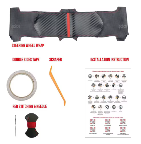 Steering Wheel Cover For Porsche 911 986 996 Boxster S 98-04 Black Perforated Leather Hand Sewn Wrap Cover For Manual Can Fit Tiptronic