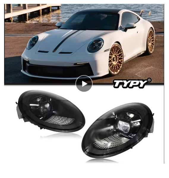 TYPY LED DRL Lightbar Projector Headlights Porsche 991 991.1 991.2 2012-2018 Porsche 911 PDLS Matrix Laser Plug Play LHD / RHD