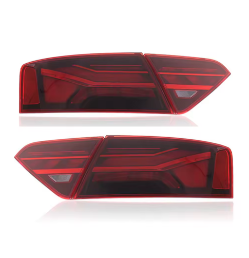 TYPY LED DRL BMW Audi A5 2008-2011 + 2013-2016 Taillights Lightbar Dynamic Sequential Rear Lights Tail Lamps Smoke Black / Red LHD