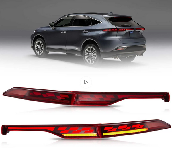 VLAND 21-24 Toyota Venza & Harrier  SEQ Lightbar LED DRL Rear Tail Lights Red