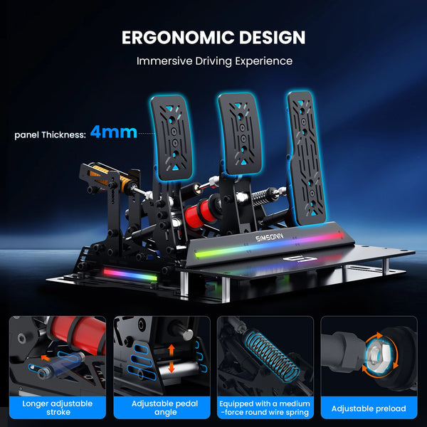 SIMSONN PRO X Ultra Sim Pedals PC Sim Racing Simulator Pressure Sensor Load Cell Pedal HE Hydraulic Pedal for PC Cockpit Pedal