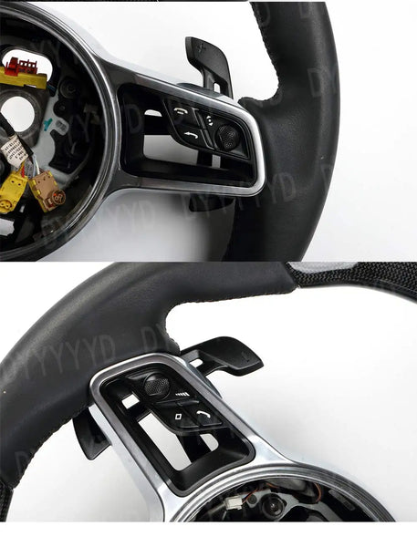 For Porsche 911.2 GT3 RS GT2 Carrera 718 GT4 Cayman Boxster Cayenne GTS Macan Interior Steering Wheel Magnetic Paddle Shift Pad