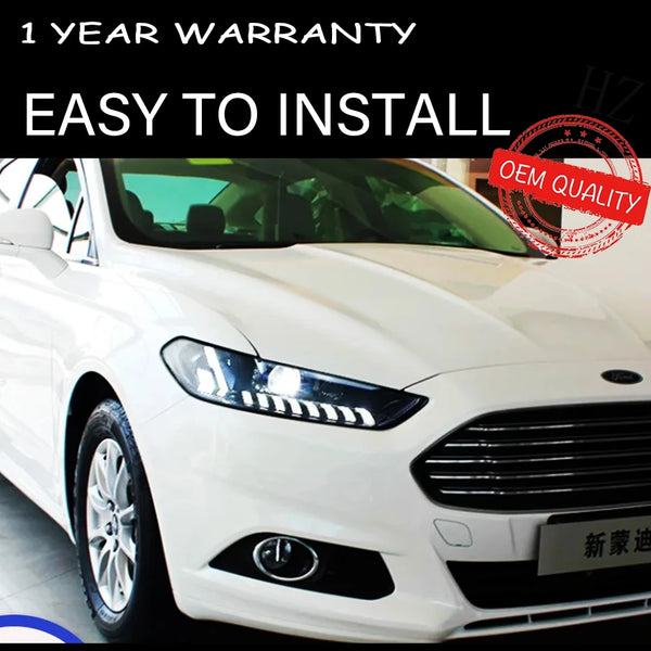 Headlight For Ford Fusion 2013-2016 Mondeo Car 12V H7 LED DRL Hella 5 Xenon Lens Hid Mondeo AKD Car Accessories