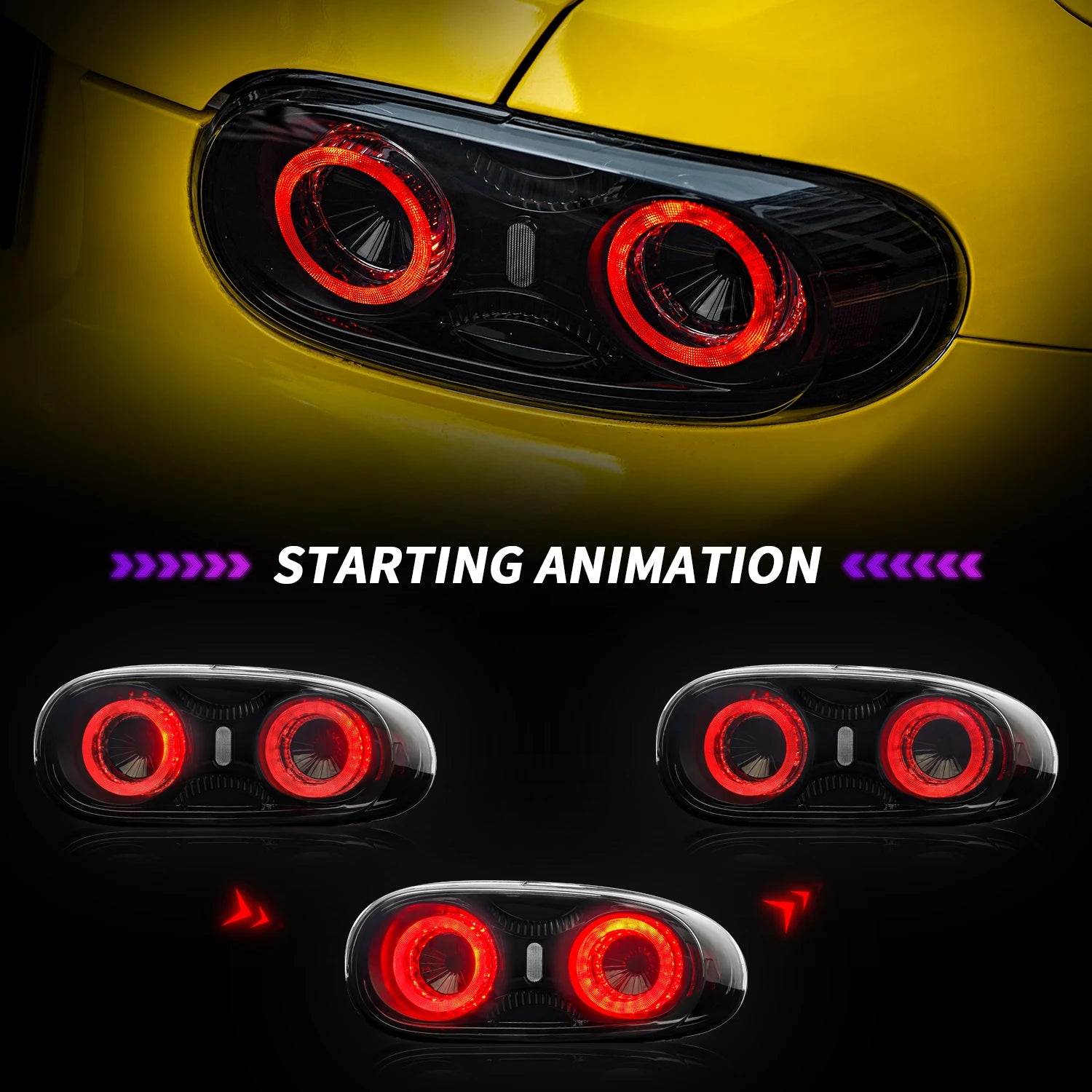 NC LED Tail Lights For Mazda MX-5 MX5 NC2 NC3 2008-2015 Tail Lights Rear Fog Lamp Brake + Reverse Lights Sequential Turn Signal