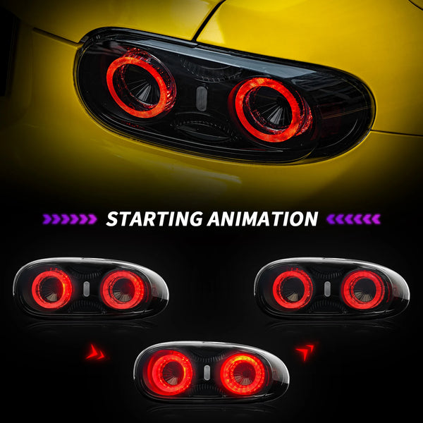 NC LED Tail Lights For Mazda MX-5 MX5 NC2 NC3 2008-2015 Tail Lights Rear Fog Lamp Brake + Reverse Lights Sequential Turn Signal