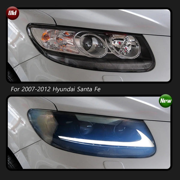 TYPY New LED Head Lamp Upgrade Modified For Hyundai Santa Fe Headlight 2007-2012 Dynamic Signal Head Lamp Auto Accessories