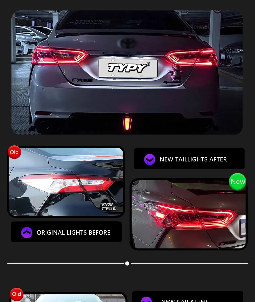 TYPY Car Lights For Toyota Camry RGB Taillight 2018-2023 LED Projetor Tail Lamp Daytime Running Light Automotive Accessories