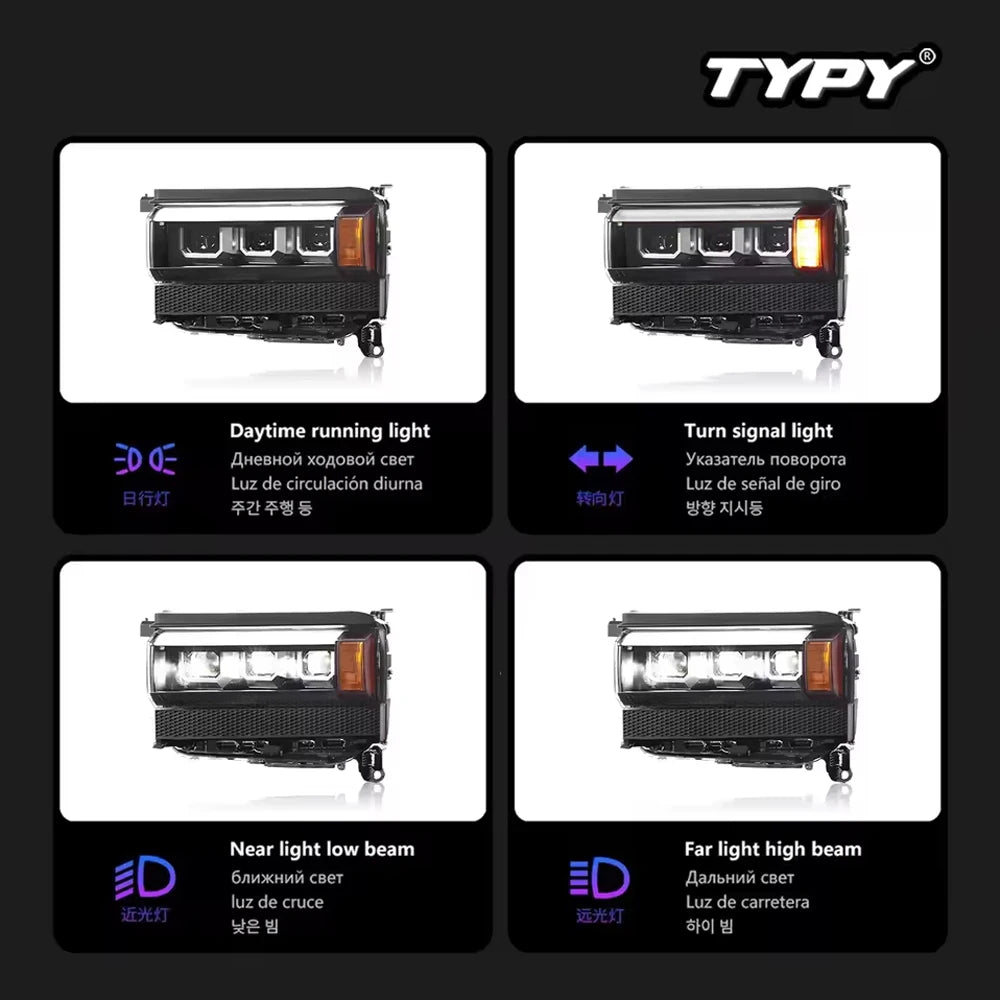 TYPY Car For Toyota Prado LC250 Headlight 2024-2025 Upgrade Modified New DRL Dynamic Turn Signal LED Headlight Auto Accessories