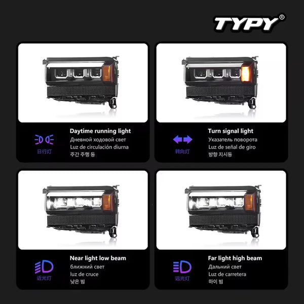 TYPY Car For Toyota Prado LC250 Headlight 2024-2025 Upgrade Modified New DRL Dynamic Turn Signal LED Headlight Auto Accessories