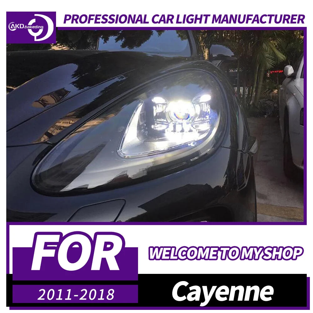 AKD Car Lamps for Porsche Cayenne 2011-2018 Led Auto Headlight Assembly Upgrade 2019 High Configure Design Matrix Accessories