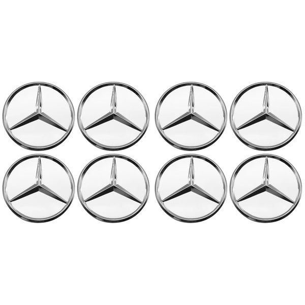 4/8Pcs Car Wheel Center Caps Silver 75MM Rims Wheel Center Caps Wheel Center Hub Caps Emblem for Benz All Models
