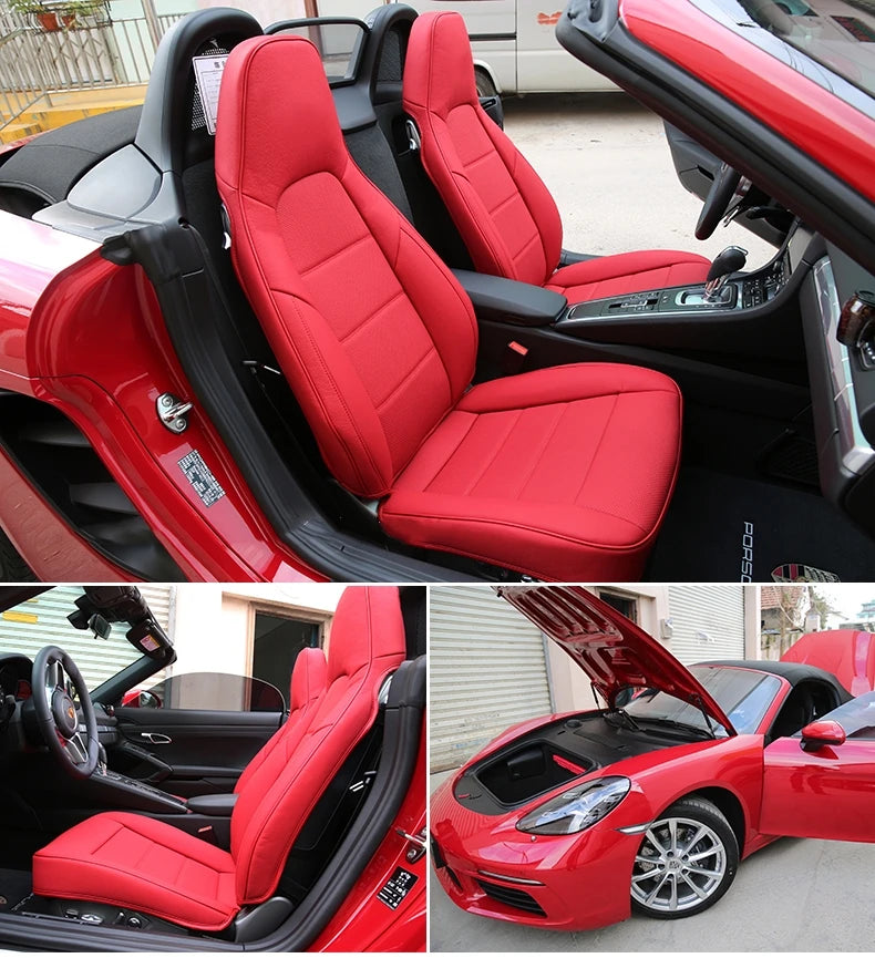 Custom Fit Car Seat Cover 2 Seats Durable Waterproof Nappa Leather for Porsche 718 slk Boxster 911 BMW Z4 Audi TT Jaguar F-Type