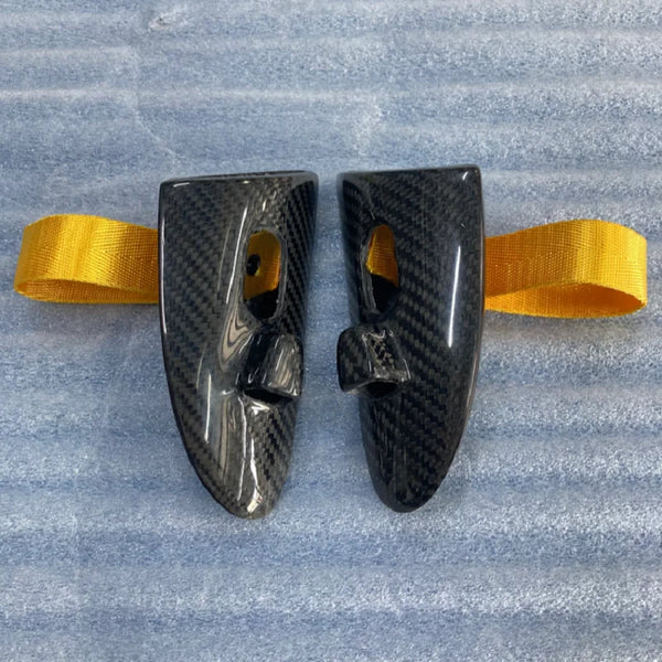SMS GT3 GT4 RS STYLE Gloss Carbon FRP DOOR PULL HANDLES In Yellow FOR PORSCHE 987 BOXSTER CAYMAN 997 911
