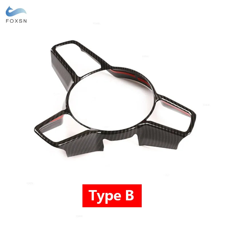 For Porsche Macan Cayenne Panamera 718 918 911 Car Interior Steering Wheel Cover Trim Accessories ABS Carbon Fiber Texture