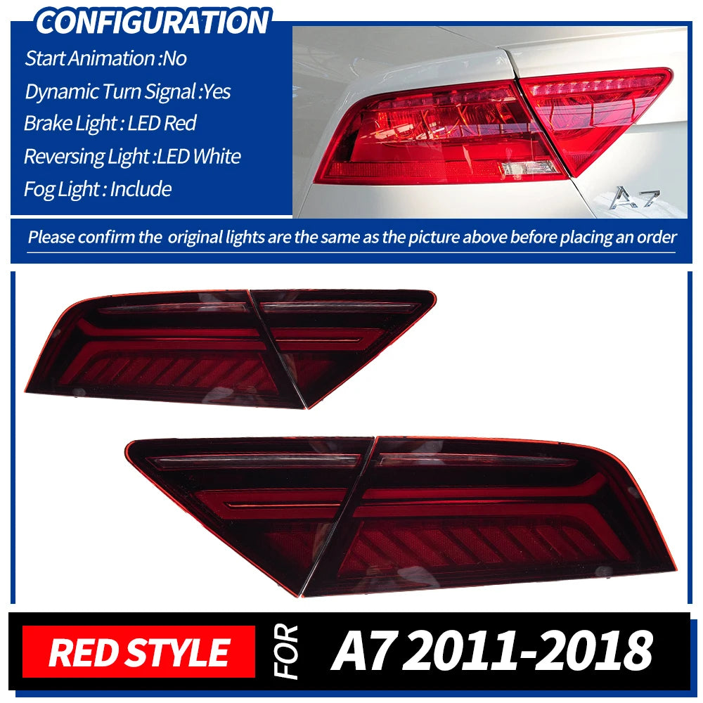 AKD Car Styling for Audi A7 Tail Lights 2011-2018 RS7 LED Tail Light Rear Lamp DRL Dynamic Signal Reverse Automotive Accessories