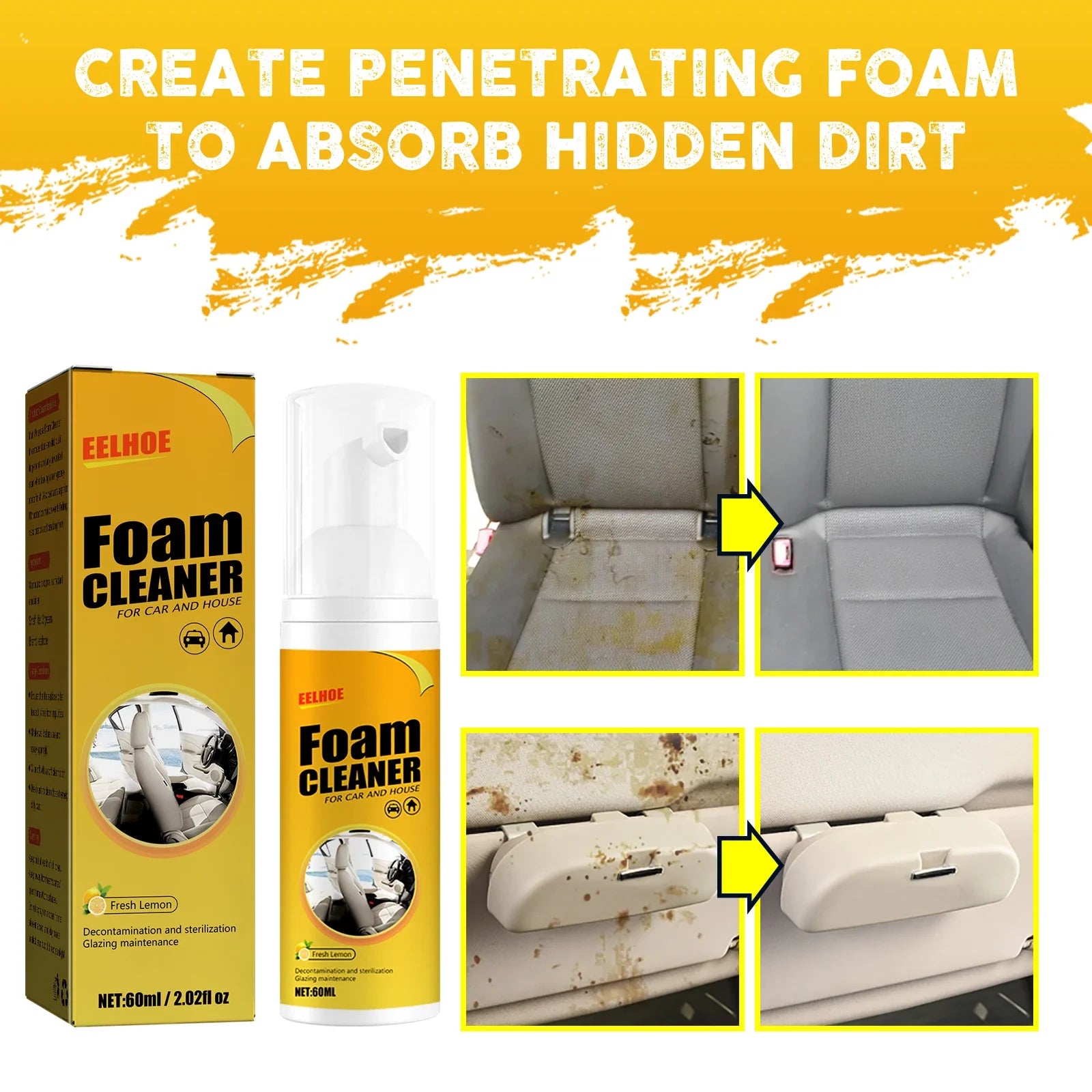 100ML Multi-Purpose Foam Cleaner Leather Clean Wash Automoive Car Interior