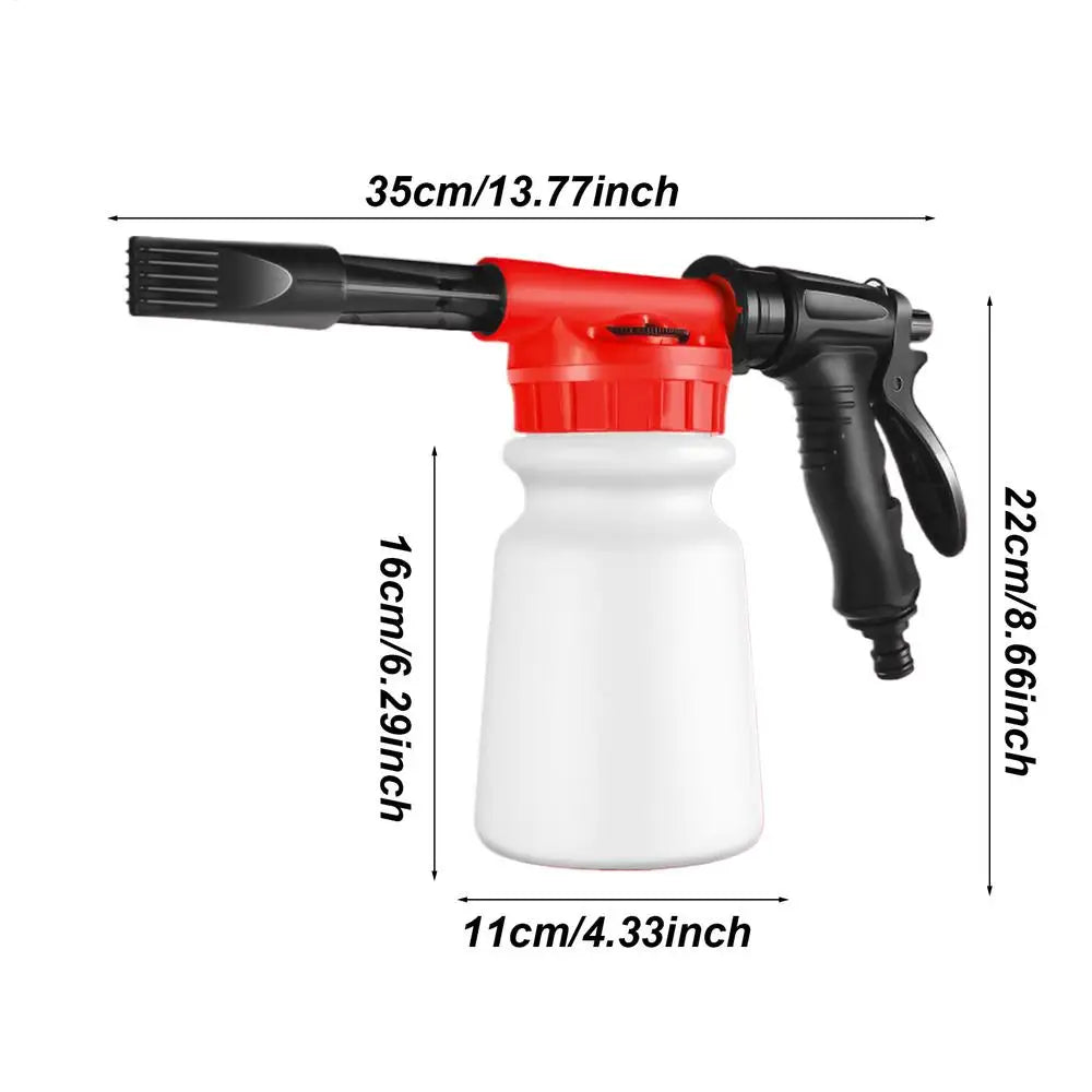 Foam Cannon for Garden Hose – 1L Handheld Pressurized Soap Foam Sprayer