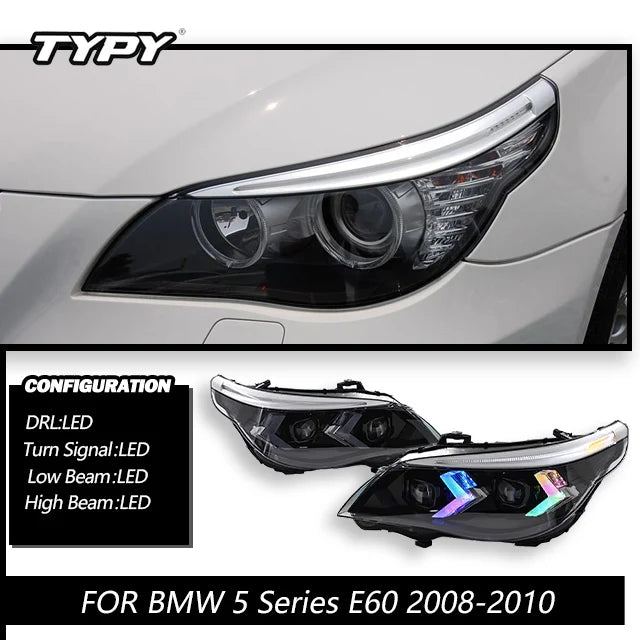 TYPY Car For BMW 3 Series E60 RGB Headlight 2004-2010 Upgrade Modified to New Dynamic Turn Signal LED Headlight Auto Accessories