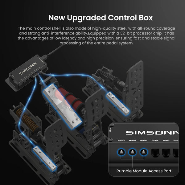 SIMSONN Black Plus X Simracing Pedals Sim Racing Simulator Pedal Pressure Load Cell HE Hydraulic Pedal for PC Cockpit Pedal