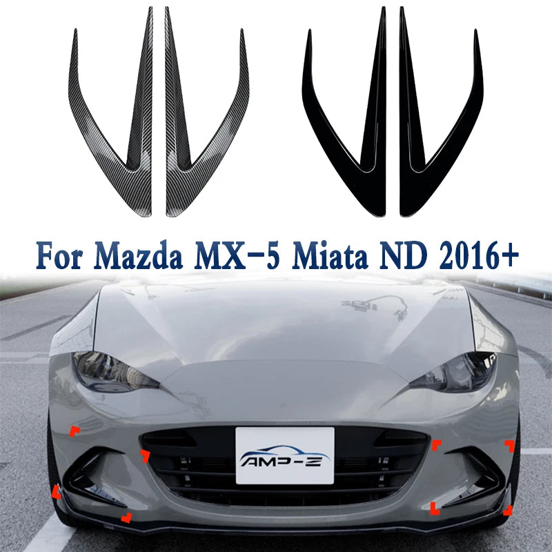 Front Side Rear Bumper Cover Wind Knife ABS Glossy Fog Lamp Trim Blade Trim Light For Mazda MX-5 Miata ND 2016+ Car Accessories