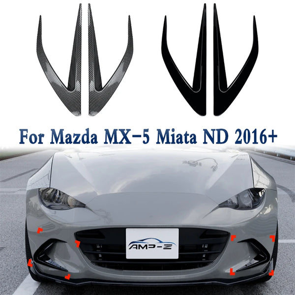Front Side Rear Bumper Cover Wind Knife ABS Glossy Fog Lamp Trim Blade Trim Light For Mazda MX-5 Miata ND 2016+ Car Accessories