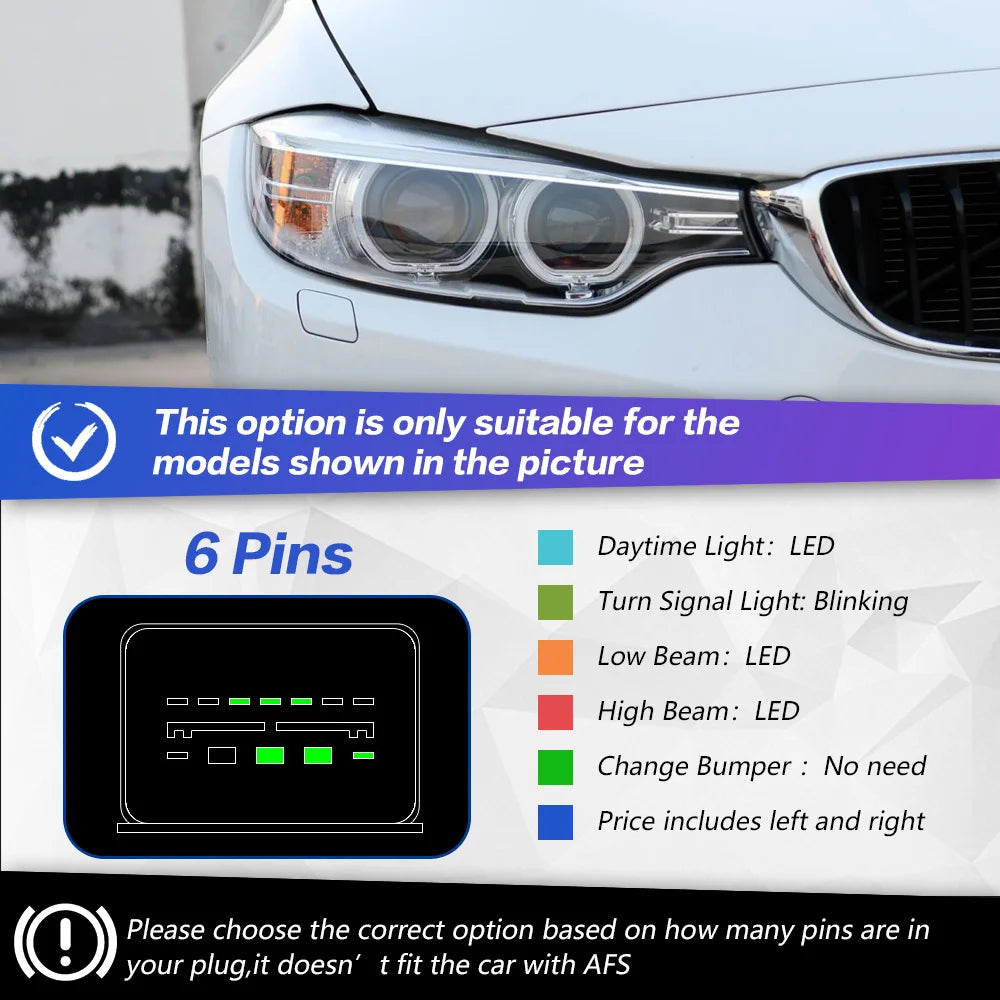 AKD Head Lamp for BMW F32 F36 M4 F82 LED Headlight 2013-2019 Headlights 425I DRL Turn Signal High Beam Angel Eye Projector Lens
