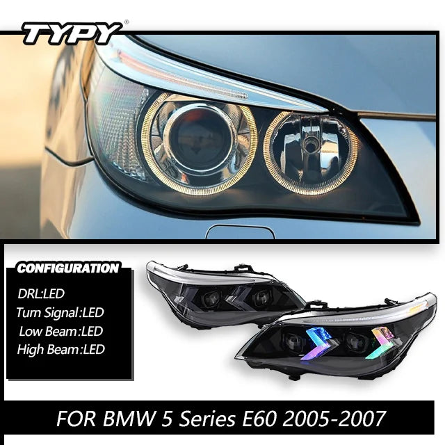TYPY Car For BMW 3 Series E60 RGB Headlight 2004-2010 Upgrade Modified to New Dynamic Turn Signal LED Headlight Auto Accessories