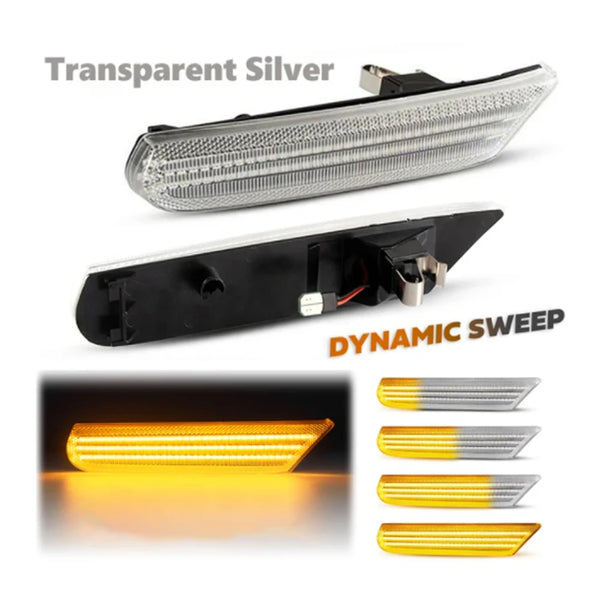 2x For Porsche Boxster 986 996 911 GT2 GT3 Targa Carrera Turbo Front Bumper Side Marker LED Turn Signal Lights Canbus Free Error