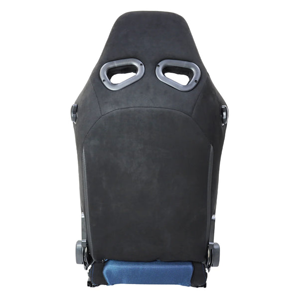 JIABEIR 1099 Universal Slider Quick Release Black Suede Blue Mesh Bucket Racing Seats