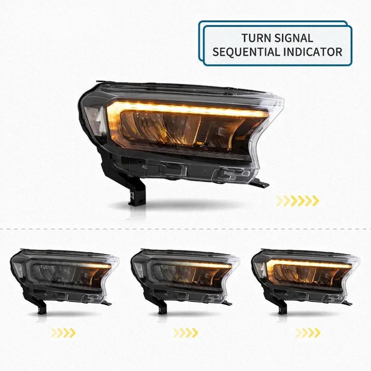 Auto Parts LED Head Lamps Car Headlights Assembly Front Lamp 2015-2018 2019 2020 w/Sequential Turn Signal For Ford Ranger T6 T7