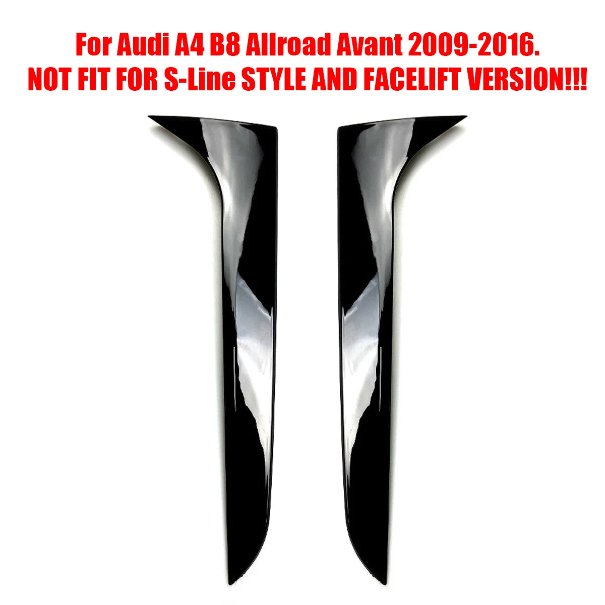 Gloss Black Rear Window Side Spoiler Cover For Audi A4 B8 Allroad Avant 2009 2010 2011 2012 2013 2014 2015 2016 Rear Spoiler