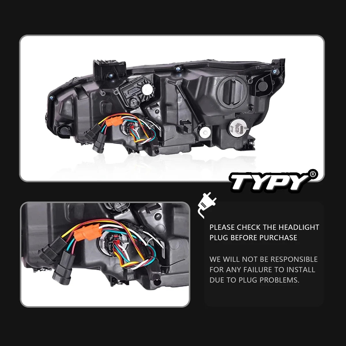 TYPY Car Front Lamp For Honda Civic Headlight RGB LED Projector Headlamp Assembly 2016-2021 Turn Signals Daytime Running Lights