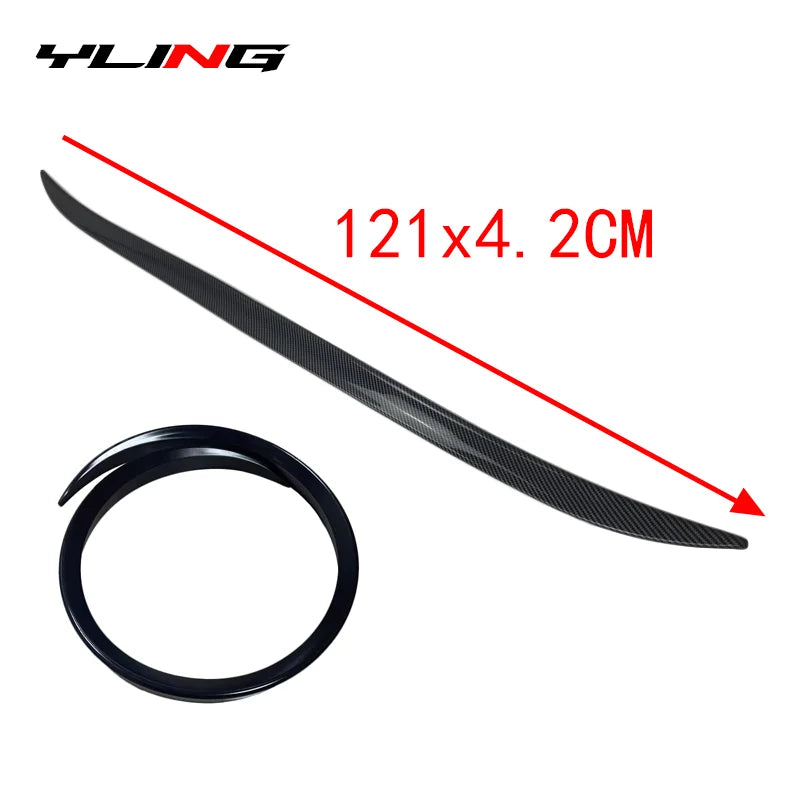 For Audi Accessories A3 8V A4 A6 2013-2020 Sedan Car Rear Trunk Spoiler Boot Wing Glossy Black Soft Rubber 121CM