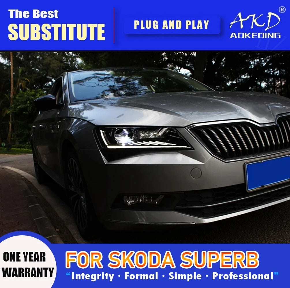 Headlight For Skoda Superb 2016-2018 автомобильные товары 12V H7 LED 2 PCS Light AKD Car Decoration Accessories Superb Head Lamp