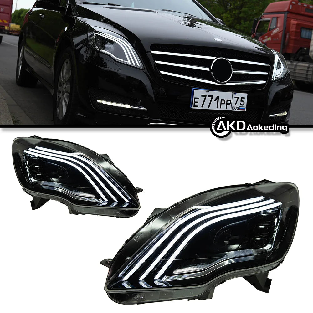 AKD Car Lights for BENZ W251 LED Headlight Projector Lens 2010-2017 V251 R Class R320 R350 R500 Head Lamp DRL Auto Accessories