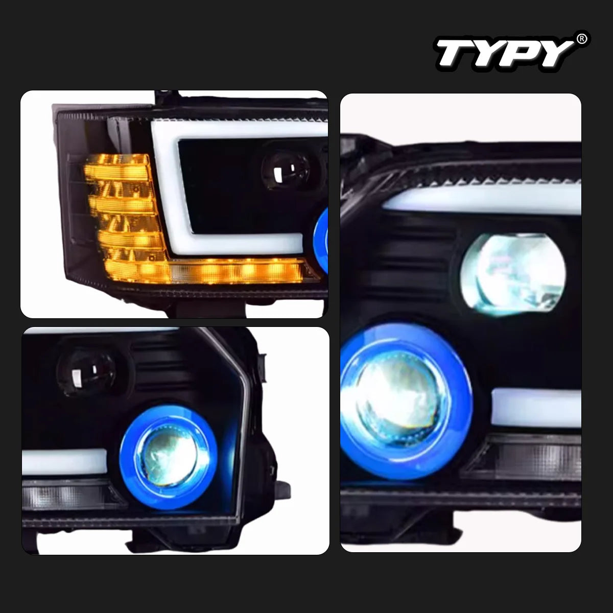 TYPY Car For Toyota Hiace Headlight 2005-2018 Upgrade Modified to New DRL Dynamic Turn Signal LED Headlight Auto Accessories