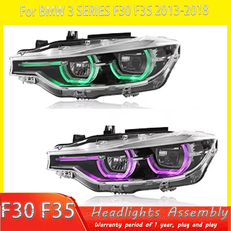 Car Lights For BMW 3 Series F30 Headlight 12-2019 Colorful  LED Projetor head Lamp Daytime Running Light Automotive Accessoriess