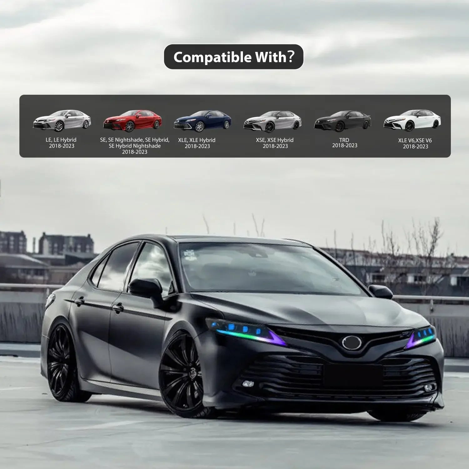 TYPY RGB HeadLamp Assembly Fit For Toyota Camry RGB Head Lamp 2018-2023 Upgrade to NEW Camry Dynamic Turn Signal RGB Head lamp