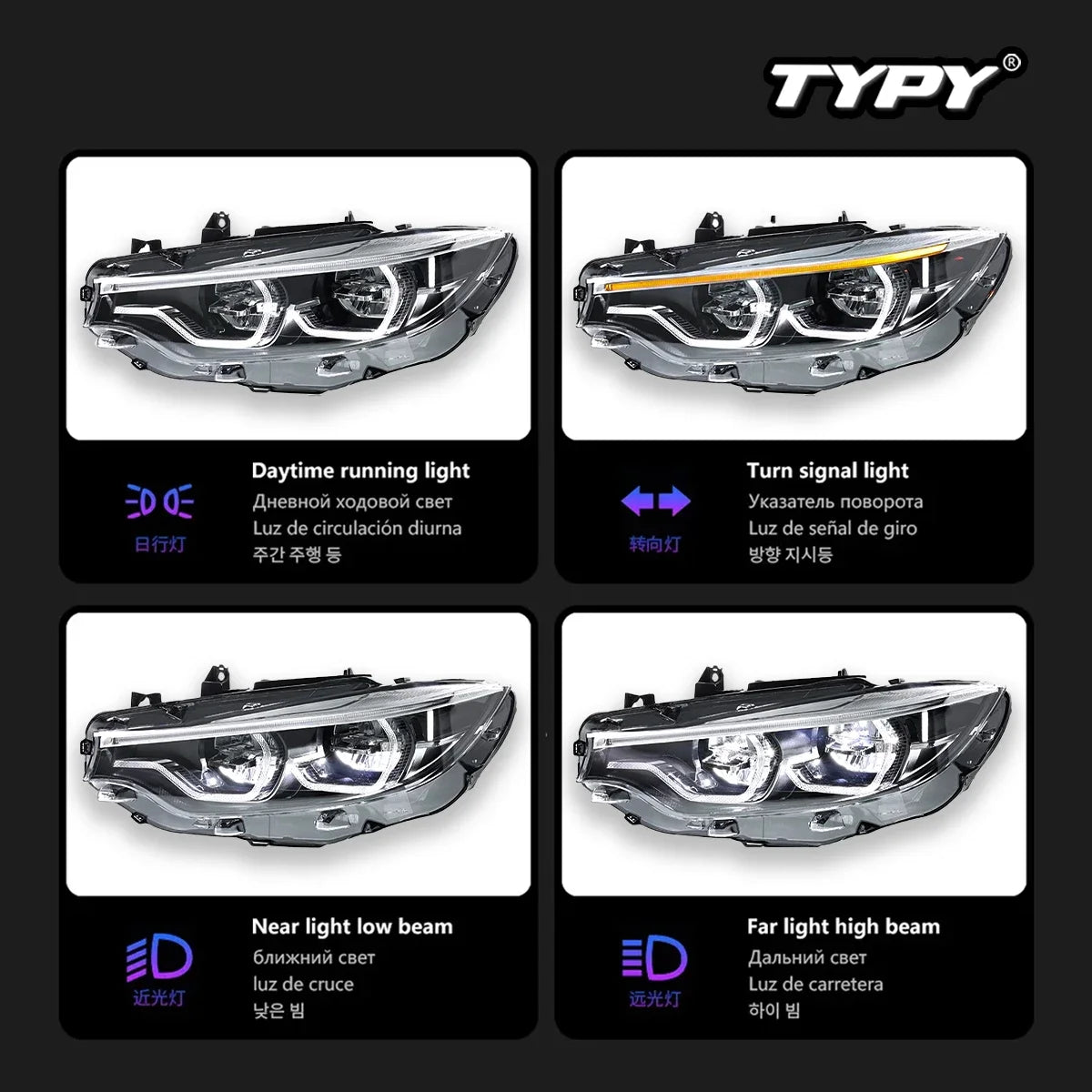 Car Headlights For BMW 4 Series M4 F32 Headlights F80 2013-2019 Upgraded LED Headlamps Dynamic Turn Signal Lamp DRL Car Assembly
